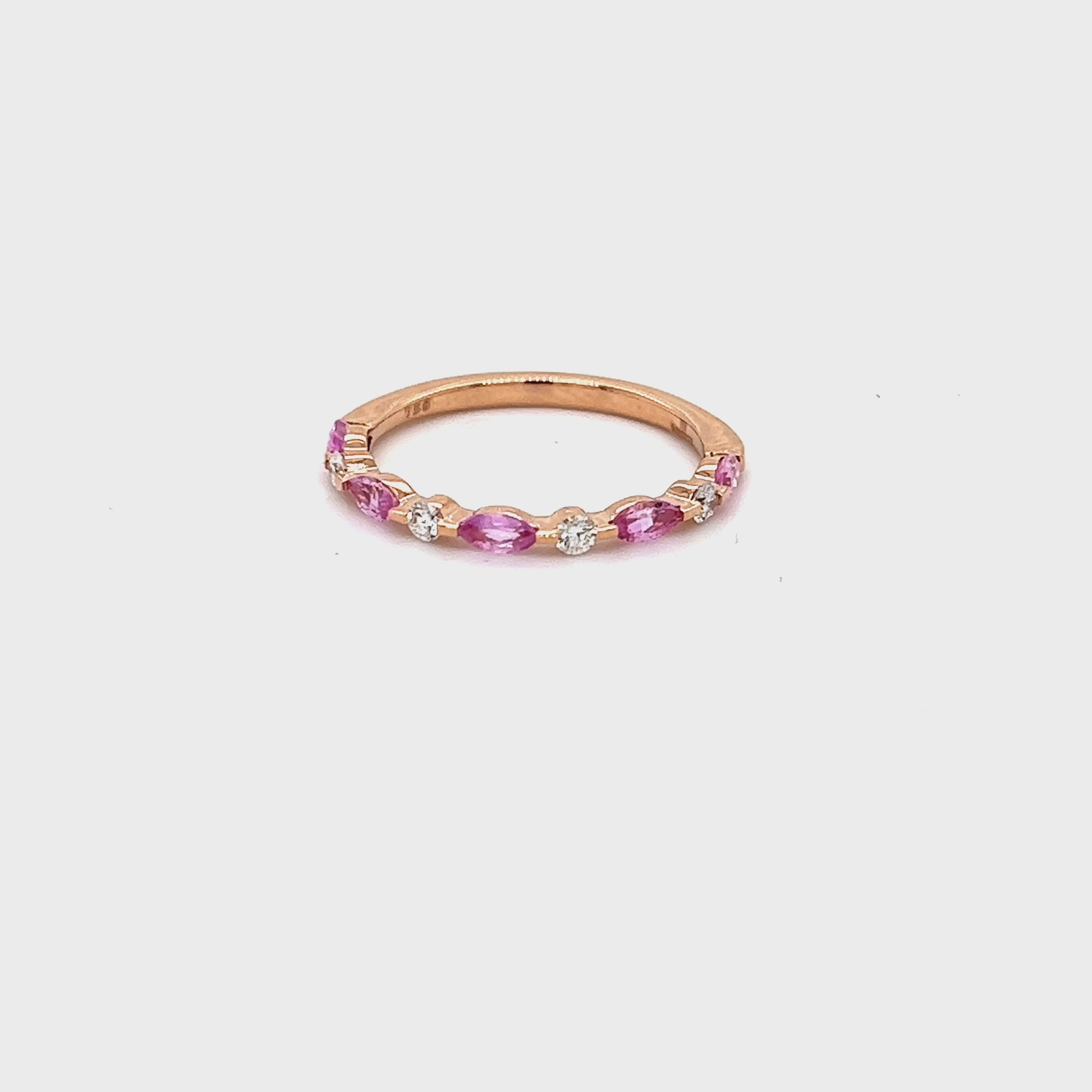 Marquise Pink Sapphire & Diamond Eternity Ring