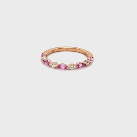 Marquise Pink Sapphire & Diamond Eternity Ring