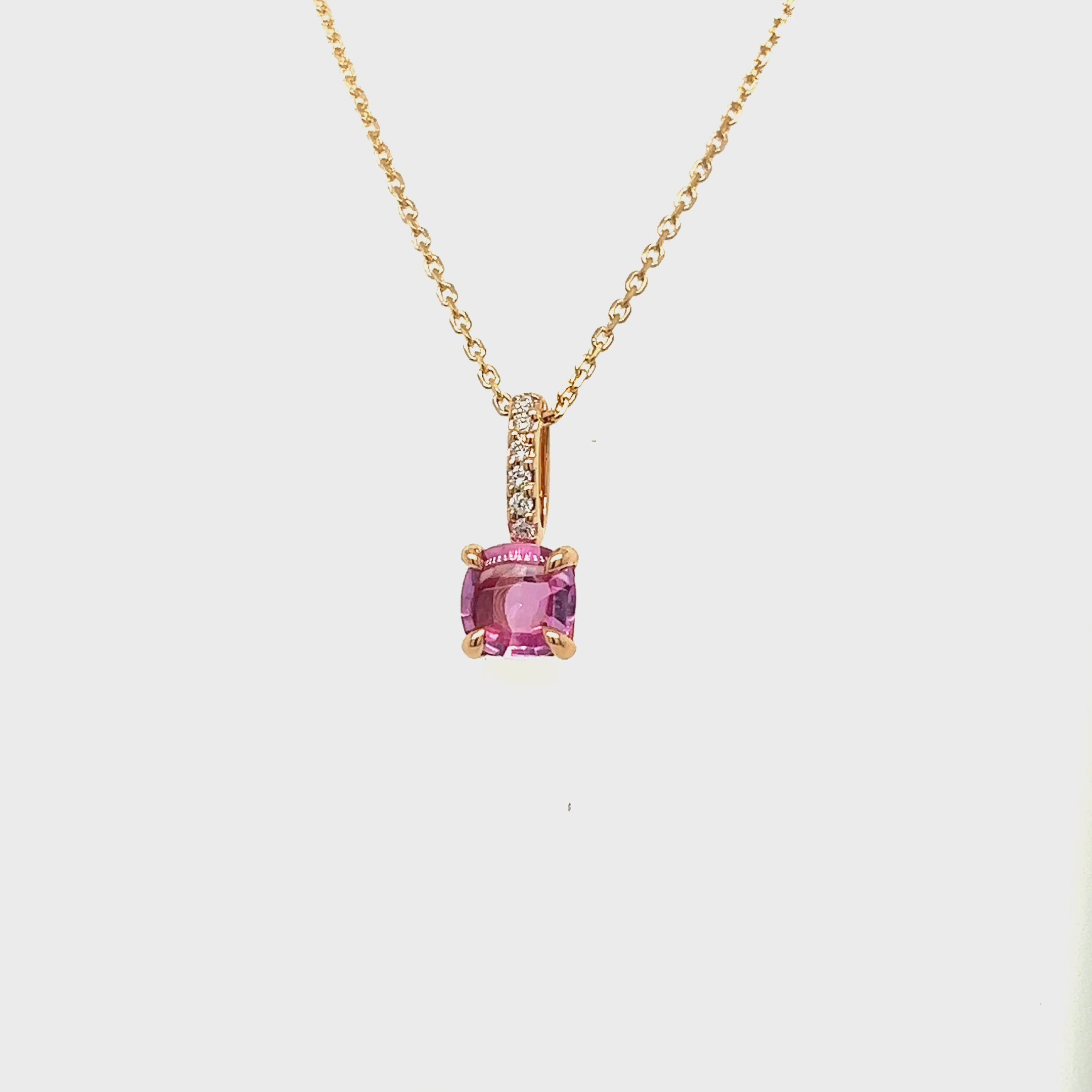 Pink Sapphire Rose Gold Necklace