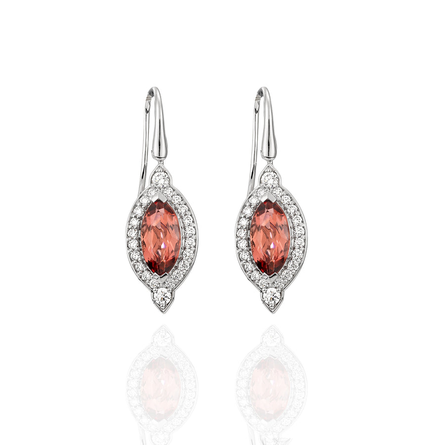 Tourmaline & Diamond Drop Earrings