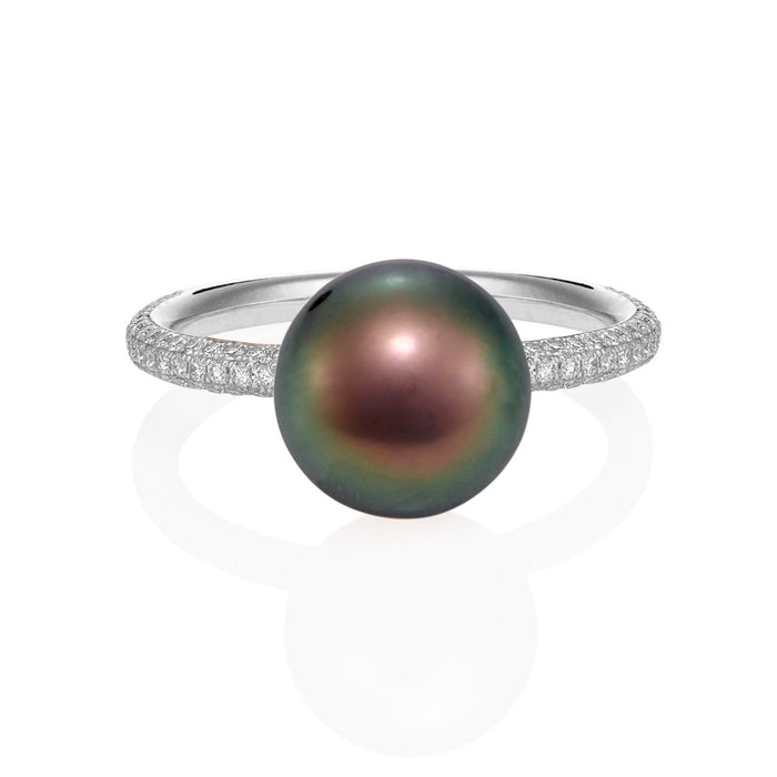 Tahitan Black Pearl & Diamond Ring