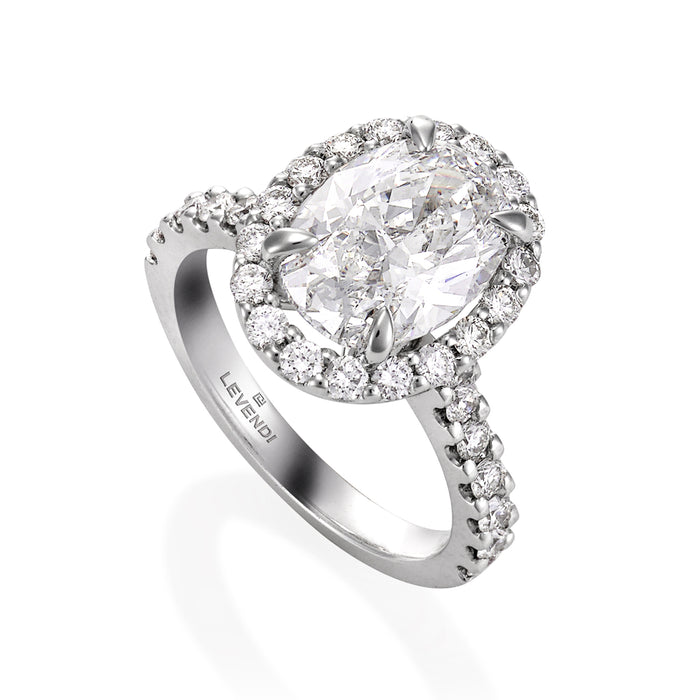 Oval Halo Pave Engagement Ring