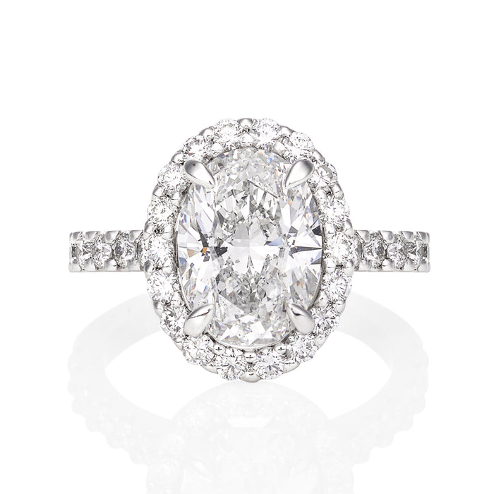 Oval Halo Pave Engagement Ring