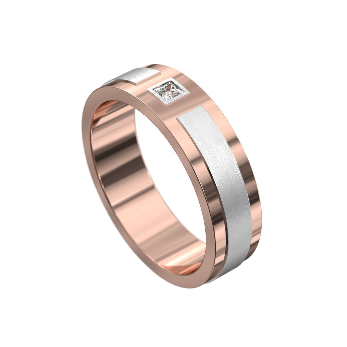 Princess Cut Diamond Raised & Polished Ring