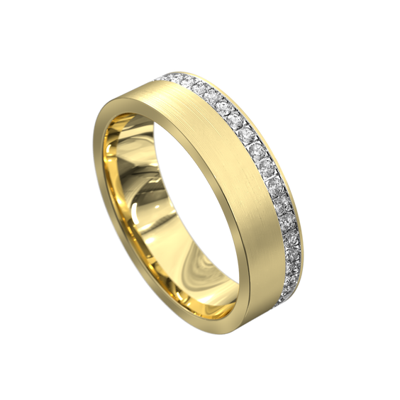 Full Circle Diamond Offset Ring