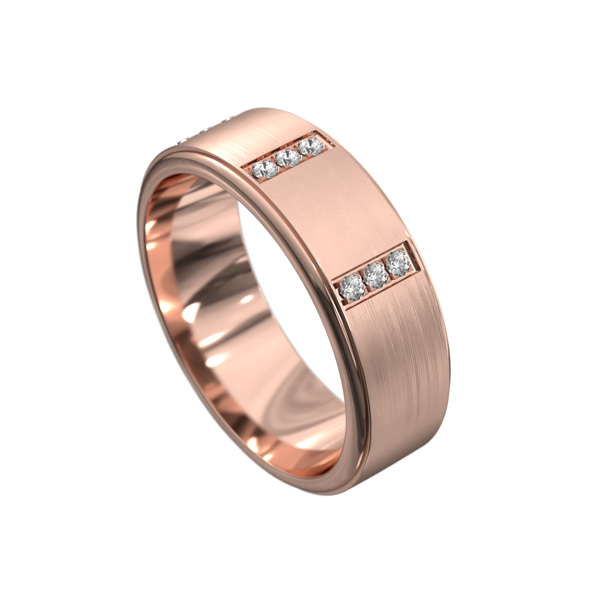 Matte Finish Diamond Set Ring
