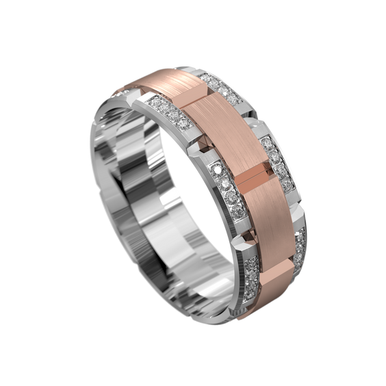 Grooved Cutout Full Circle Diamond Ring
