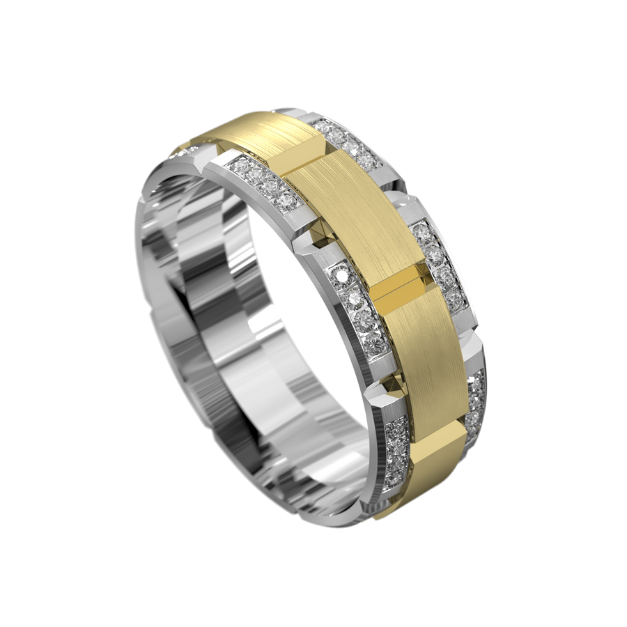 Grooved Cutout Full Circle Diamond Ring