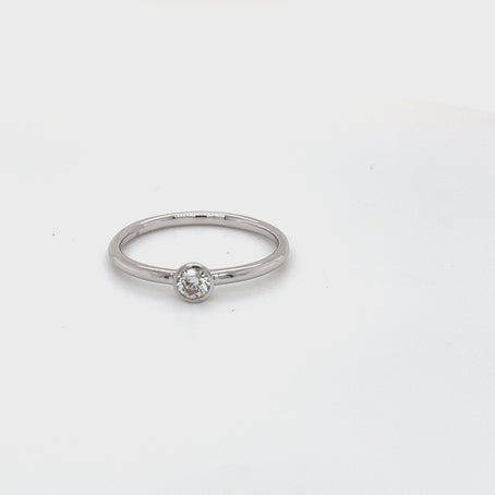 White Gold Single Diamond Ring