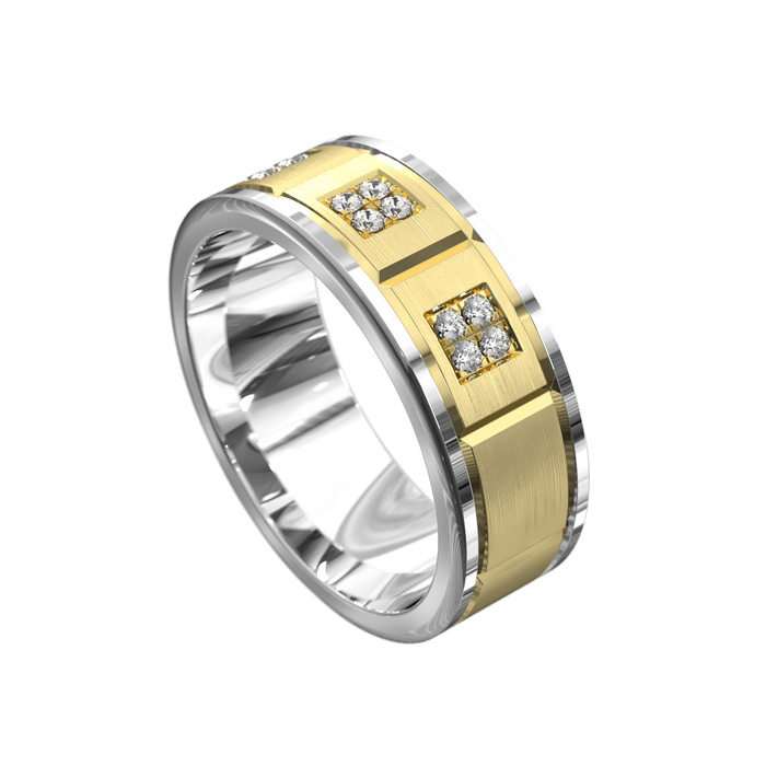 Multi Section Square Diamond Ring