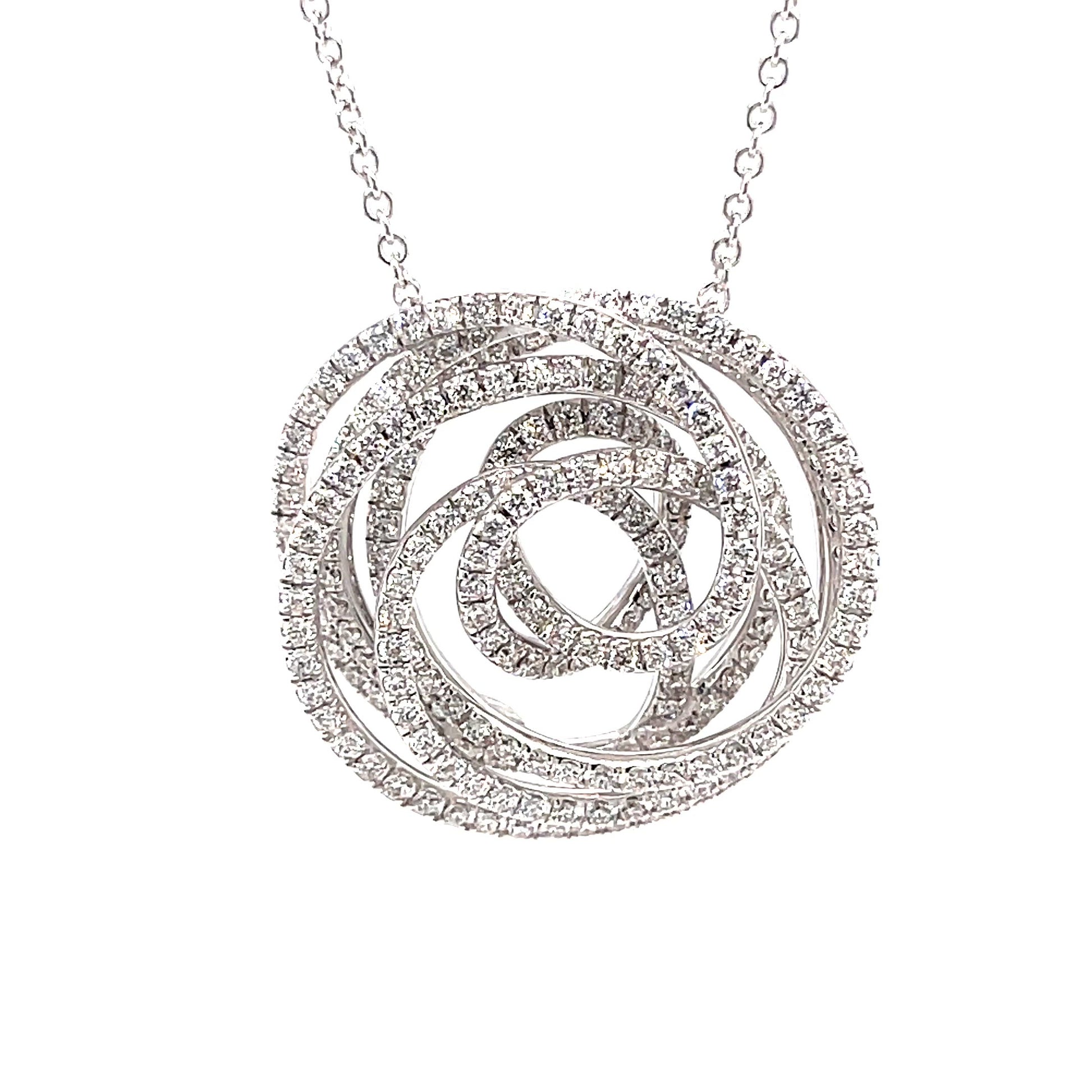 White Gold Diamond Swirl Pendant