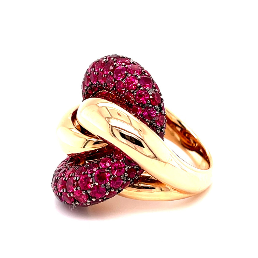 Ruby Pave Knot Ring