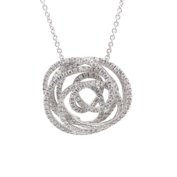 White Gold Diamond Swirl Pendant