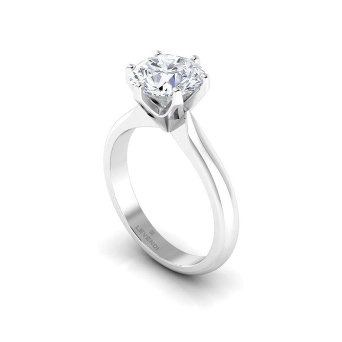 Six Claw Solitaire Engagement Ring