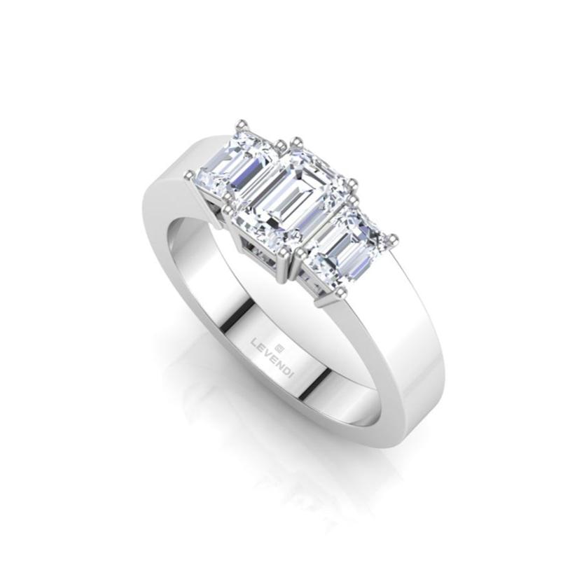 Trilogy Emeralds Engagement Ring