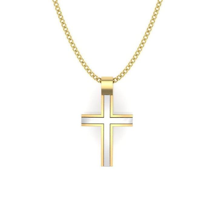 White & Yellow Gold Cross