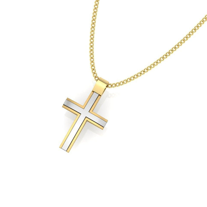 White & Yellow Gold Cross