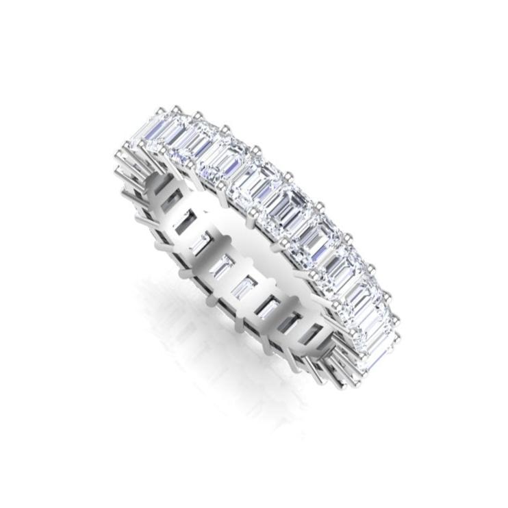 Emerald Diamond Wedding Band