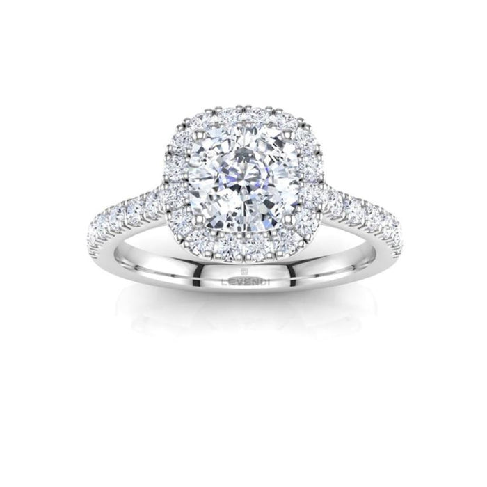 Cushion Pave Engagement Ring