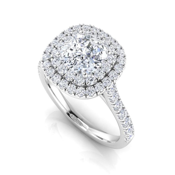 Cushion Halo Engagement Ring