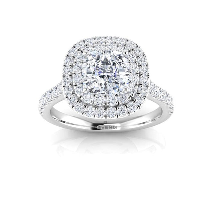 Cushion Halo Engagement Ring