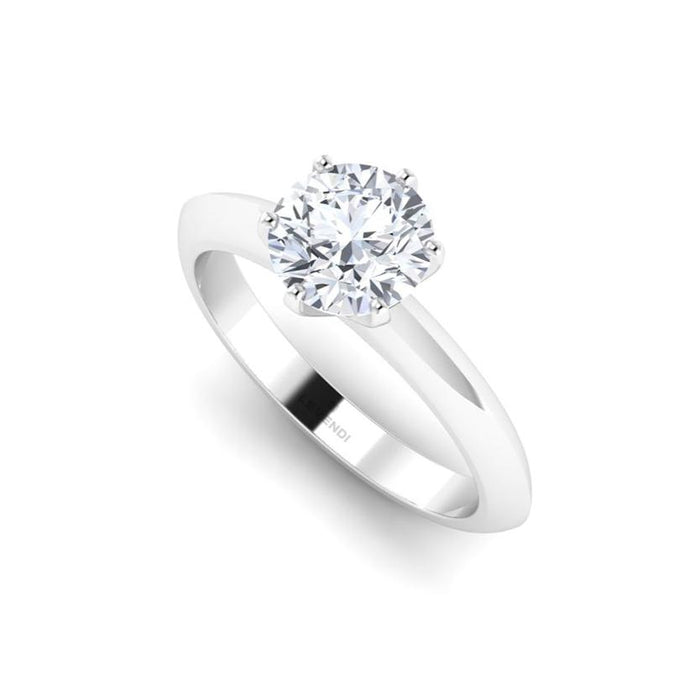 Six Claw Knife Edge Engagement Ring