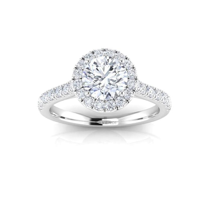 Round Swept Engagement Ring