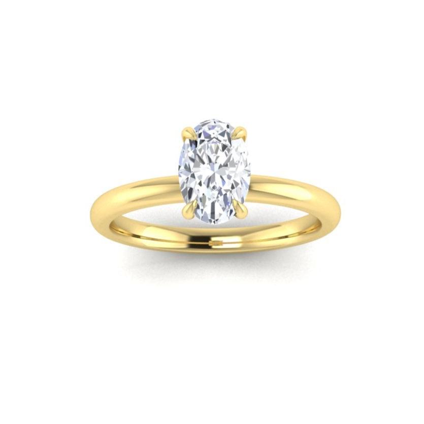 Classic Oval Solitaire Eagle Claw Engagement Ring
