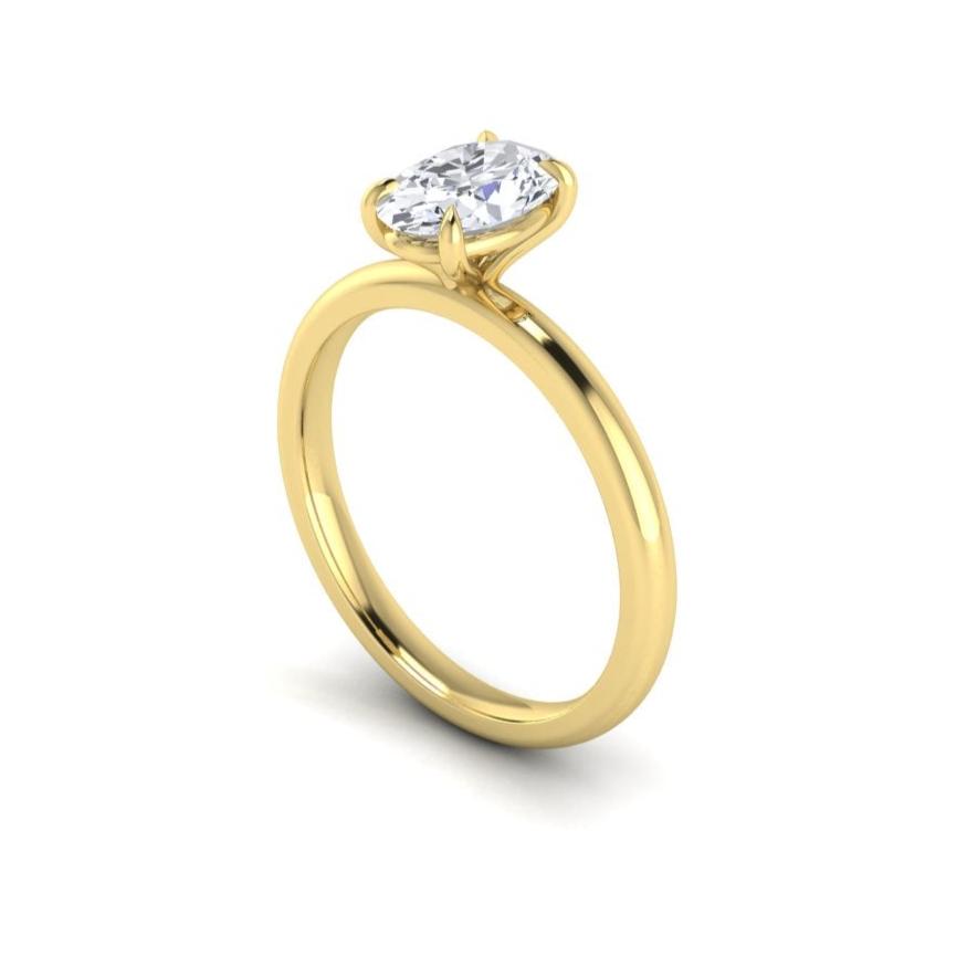 Classic Oval Solitaire Eagle Claw Engagement Ring