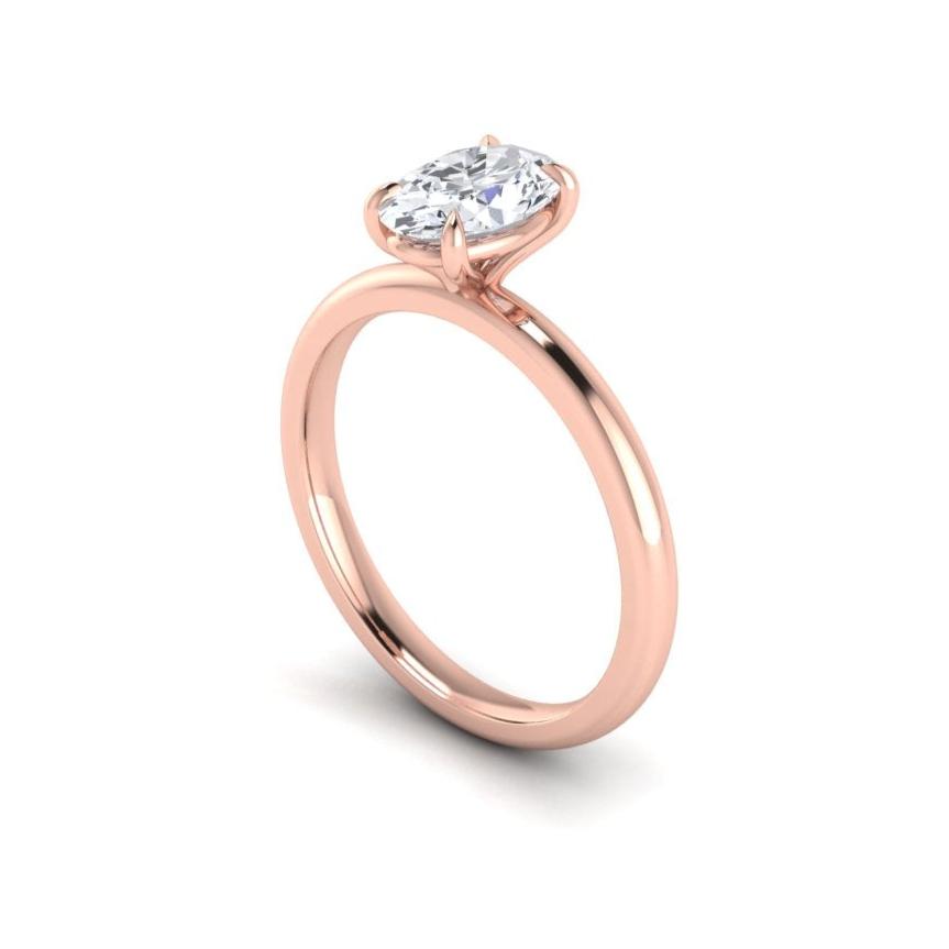 Classic Oval Solitaire Eagle Claw Engagement Ring