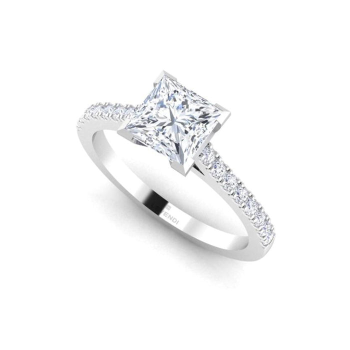 Princess Pave Engagement Ring