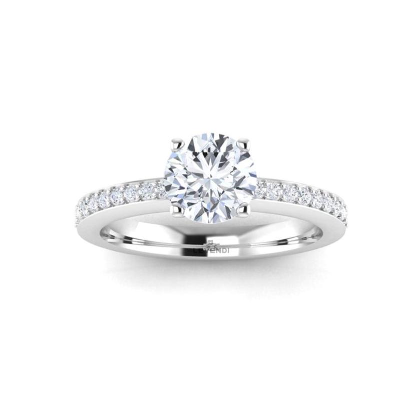 Classic Round Brilliant Solitaire Diamond Band Engagement Ring