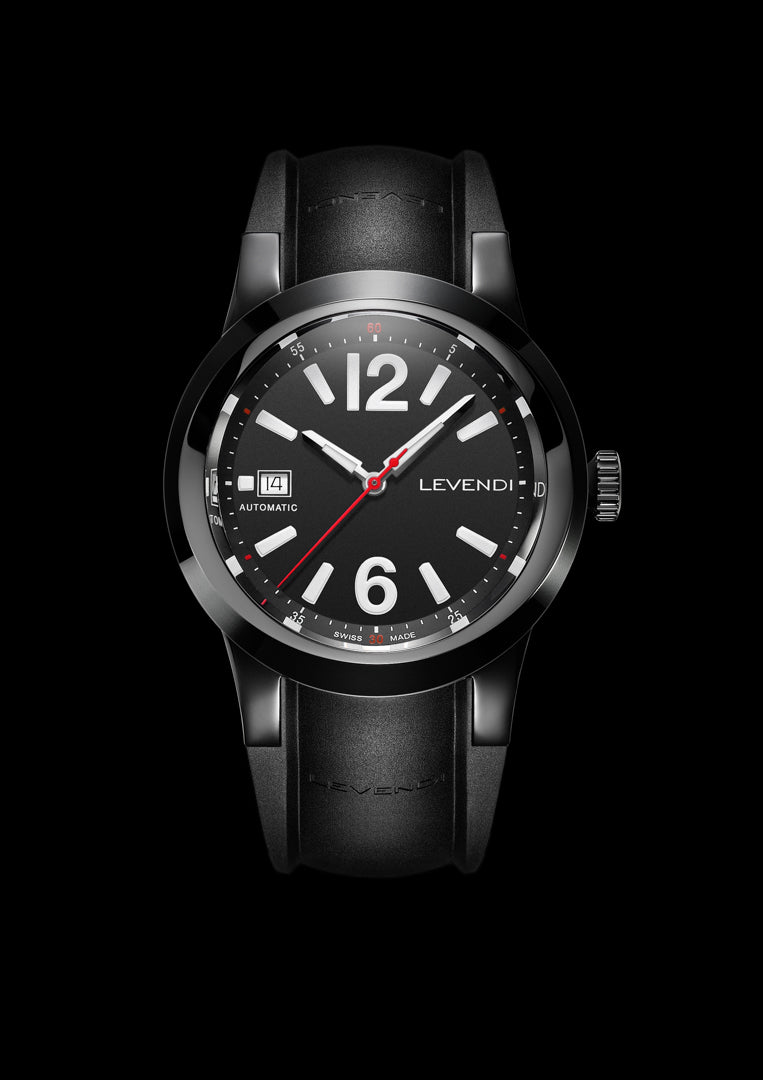 ITHACA SPORTS - Matte Black Steel Case — Levendi Jewellers