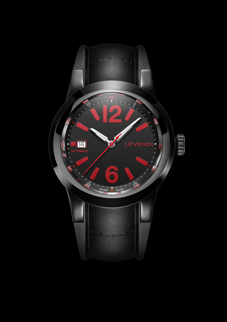 ITHACA SPORTS - Spartan Dial Black & Red — Levendi Jewellers