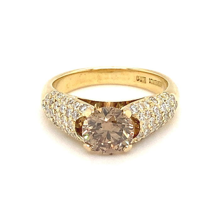 Champagne Argyle Diamond Dress Ring