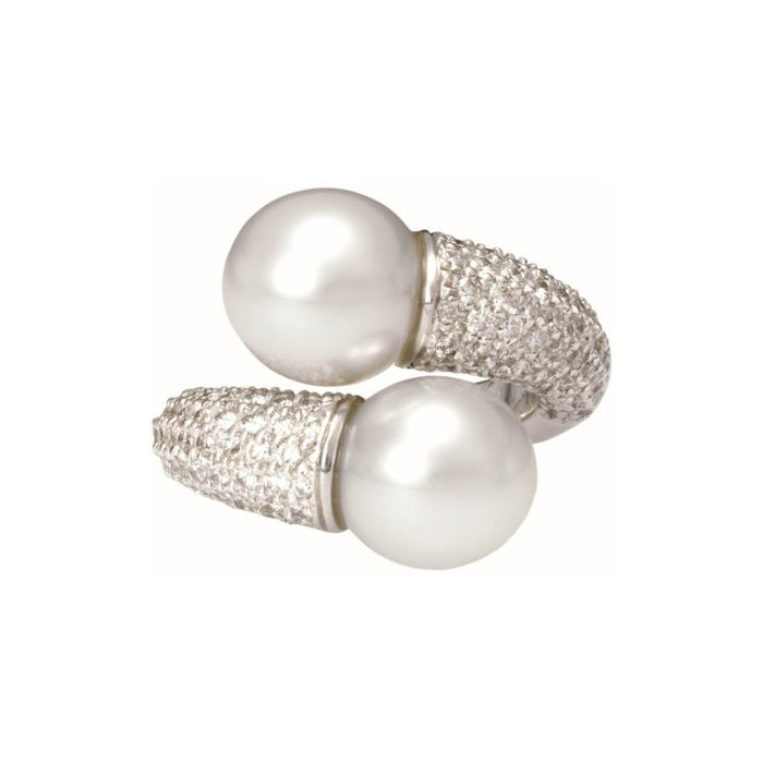 Twin South Sea Pearl & Diamond Ring