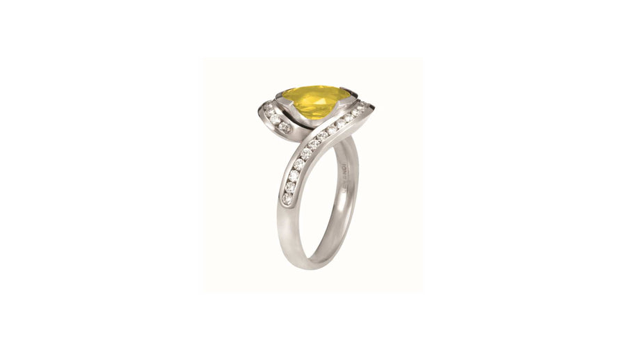 Yellow Sapphire & Diamond Embrace Ring