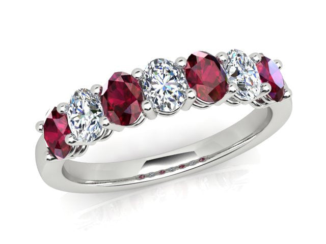 18ct white gold ruby & diamond ring