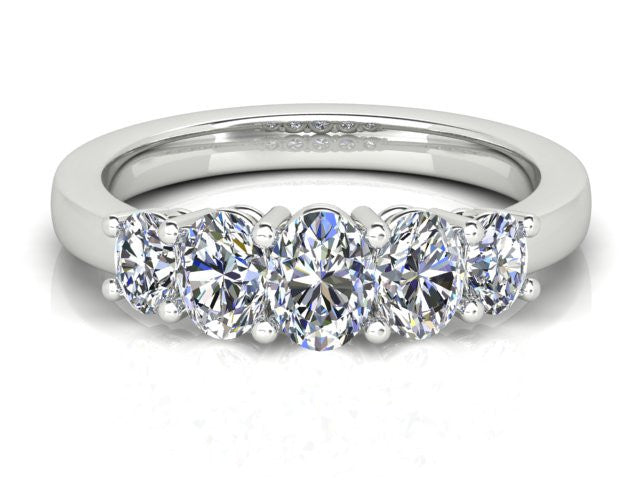 5 Stone Oval Diamond Engagement Ring