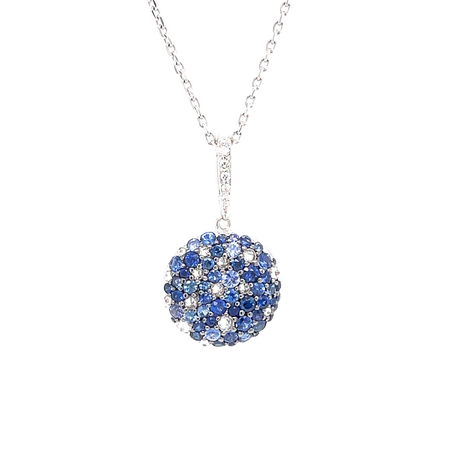Sapphire & Diamond Pendant set in 18ct White Gold