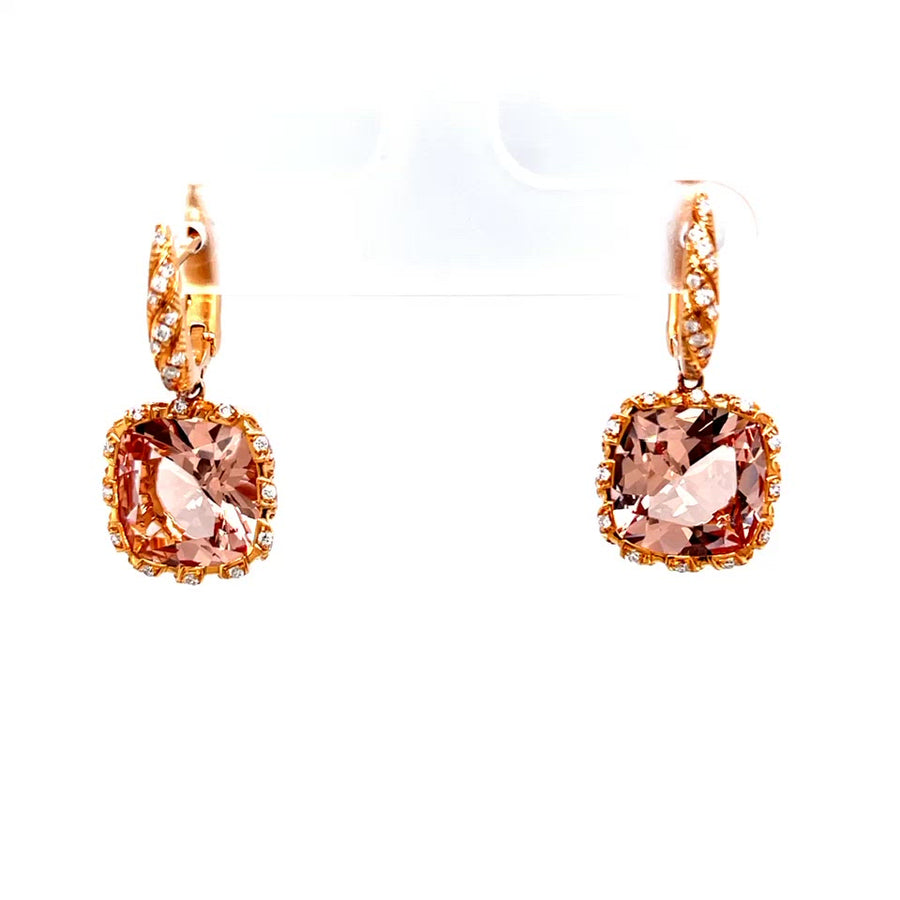 Morganite Diamond Earrings