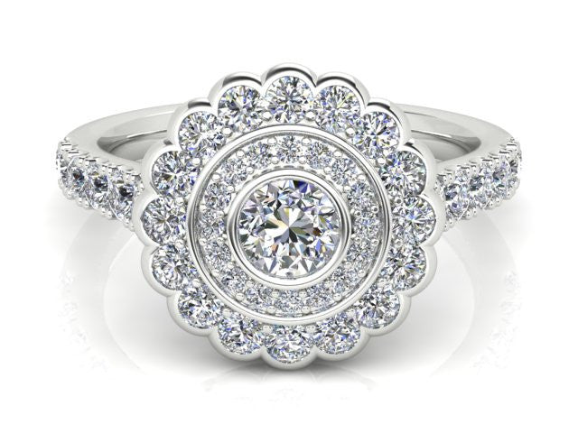 Diamond Cluster Engagement Ring