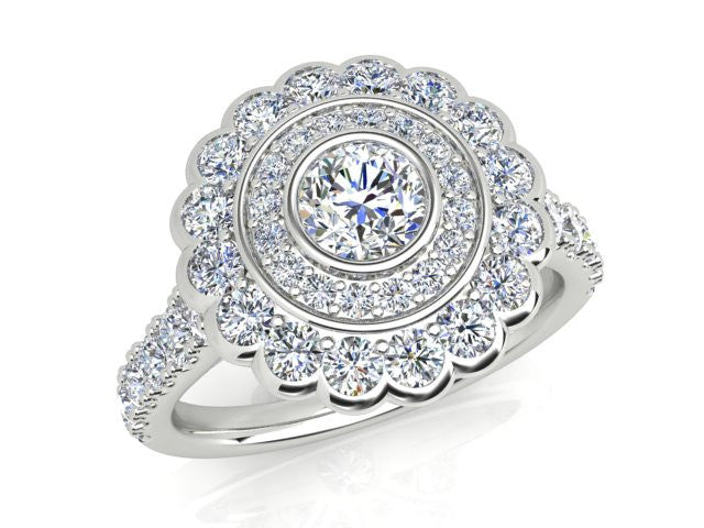Diamond Cluster Engagement Ring