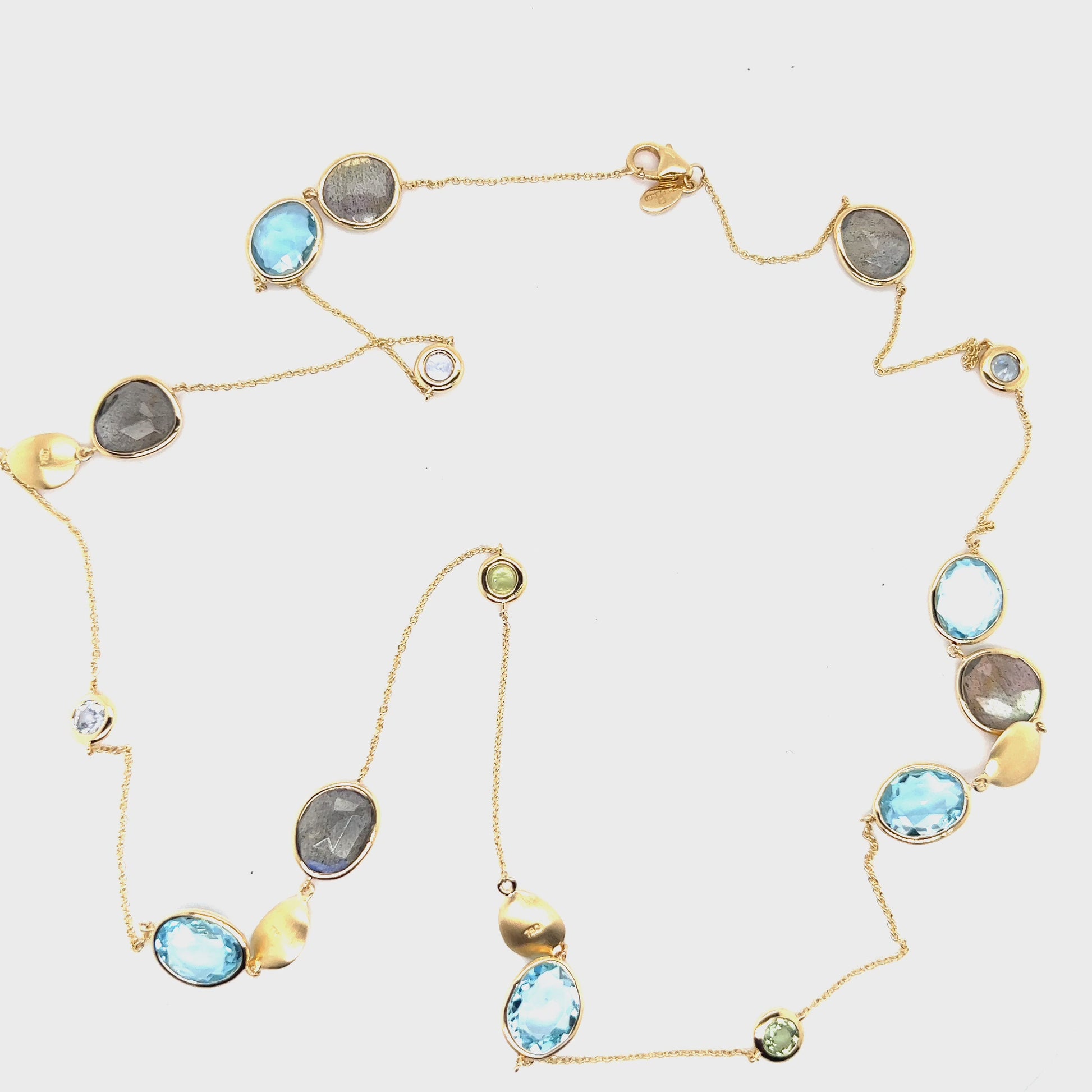 Blue Topaz Gold Necklace
