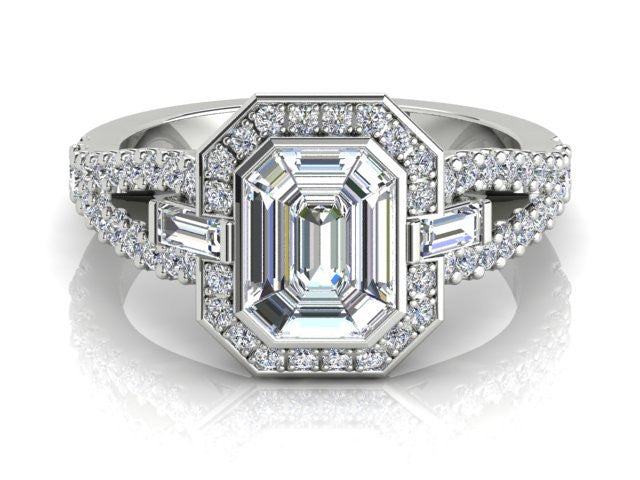 lllusion Emerald Cut Diamond Ring