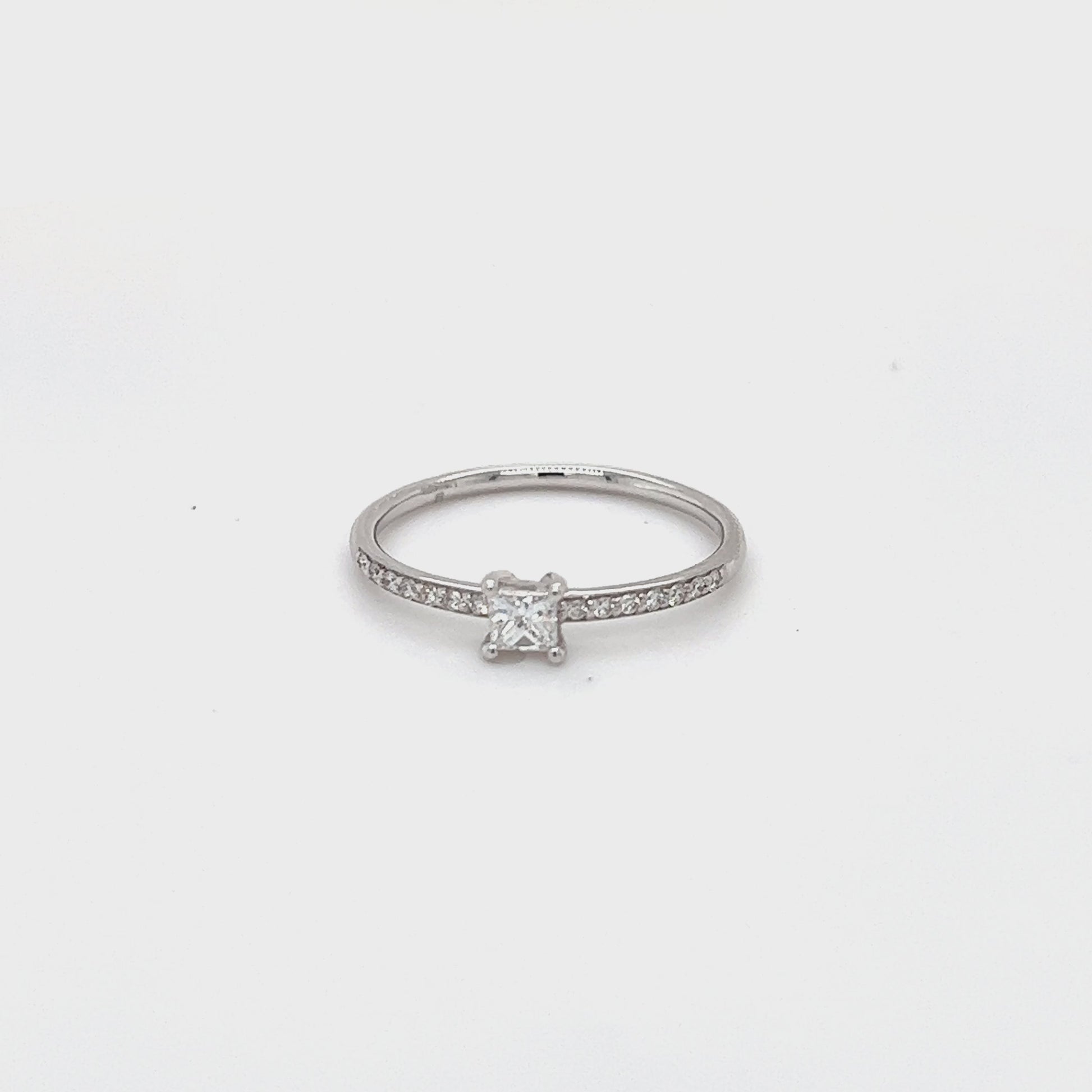 White Gold Princess Cut Diamond Ring