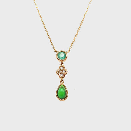 Green Turquoise & Emerald Pendant