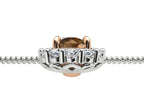 Champagne Diamond & White Diamond Halo Pendant, view 3 — Levendi Jewellers