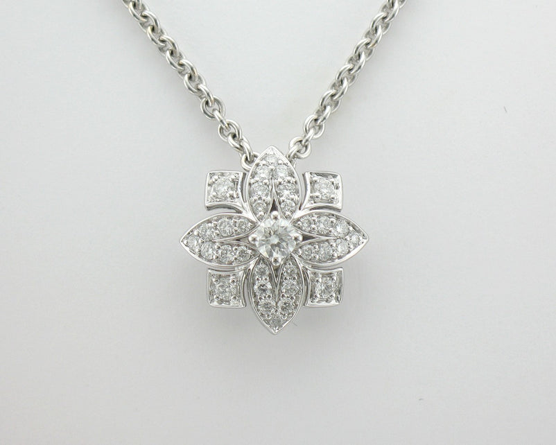 White Gold Fleur Diamond Pendant