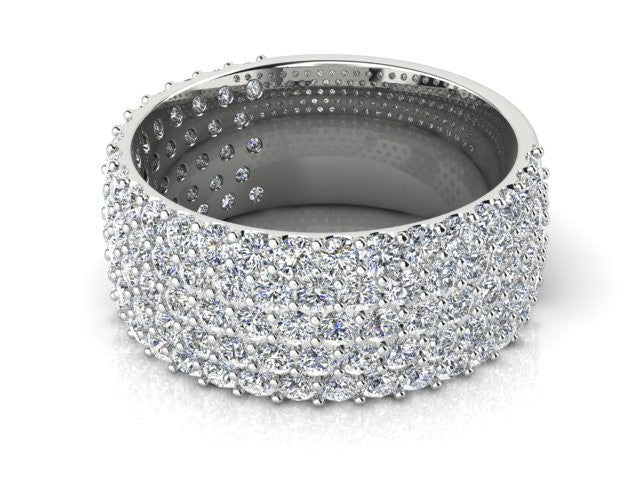 Pave set Diamond Band 5-row
